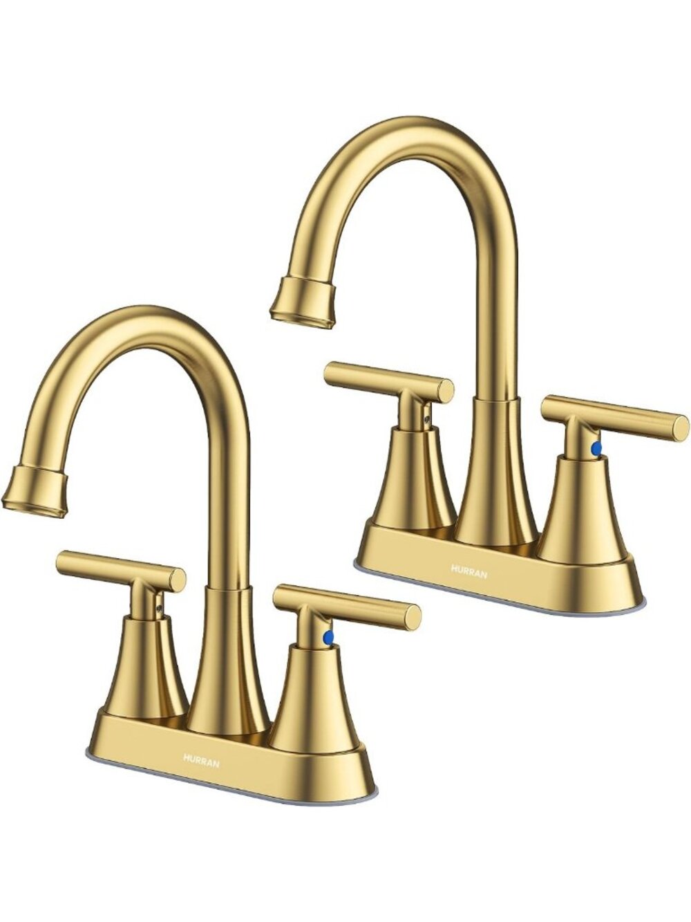 Brushed Gold 2-Handle Bathroom Faucet, 4-Inch Centerset, Lead-Free Design